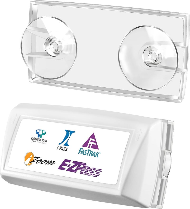 JUSTTOP EZ Pass Holder with Powerful Suction Cups for Windshield, Fits for Most US States, Easy to Install and Remove - Image 1